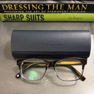 Gently used Warby Parker Everson Brown Glasses/blue fade eye glass w/Case